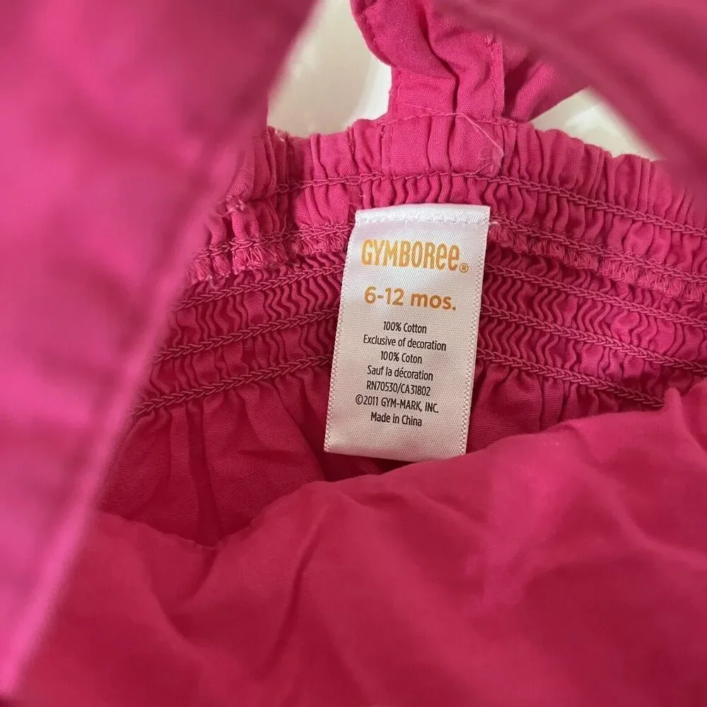 Gymboree Floral Mermaid Pink Smocked Dress and Bloomers Girls Size 6-12 Months